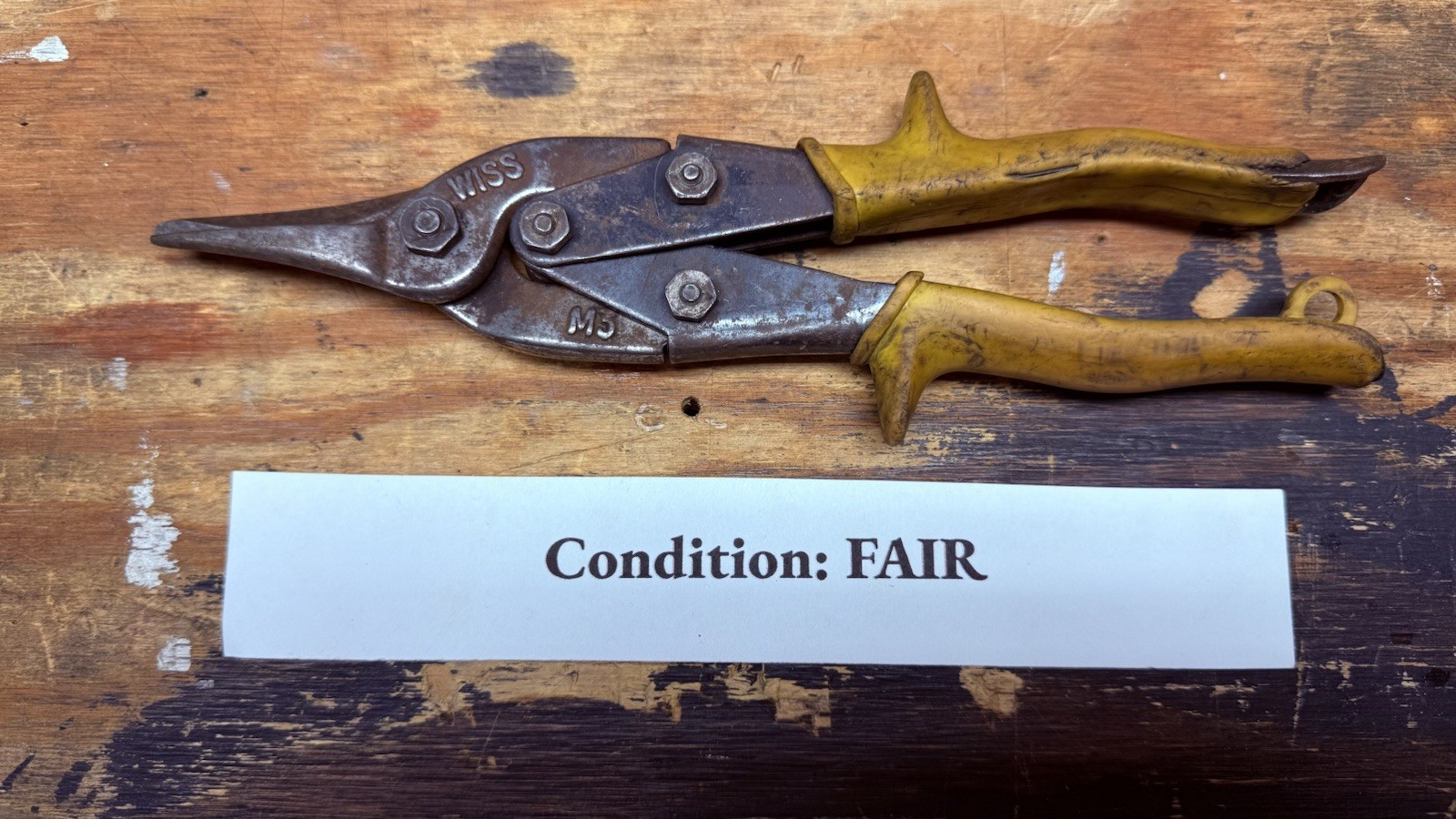 Vintage Wiss M3 Tin Snips Straight Cut Aviation 10" Metal Shears Made in USA VGC