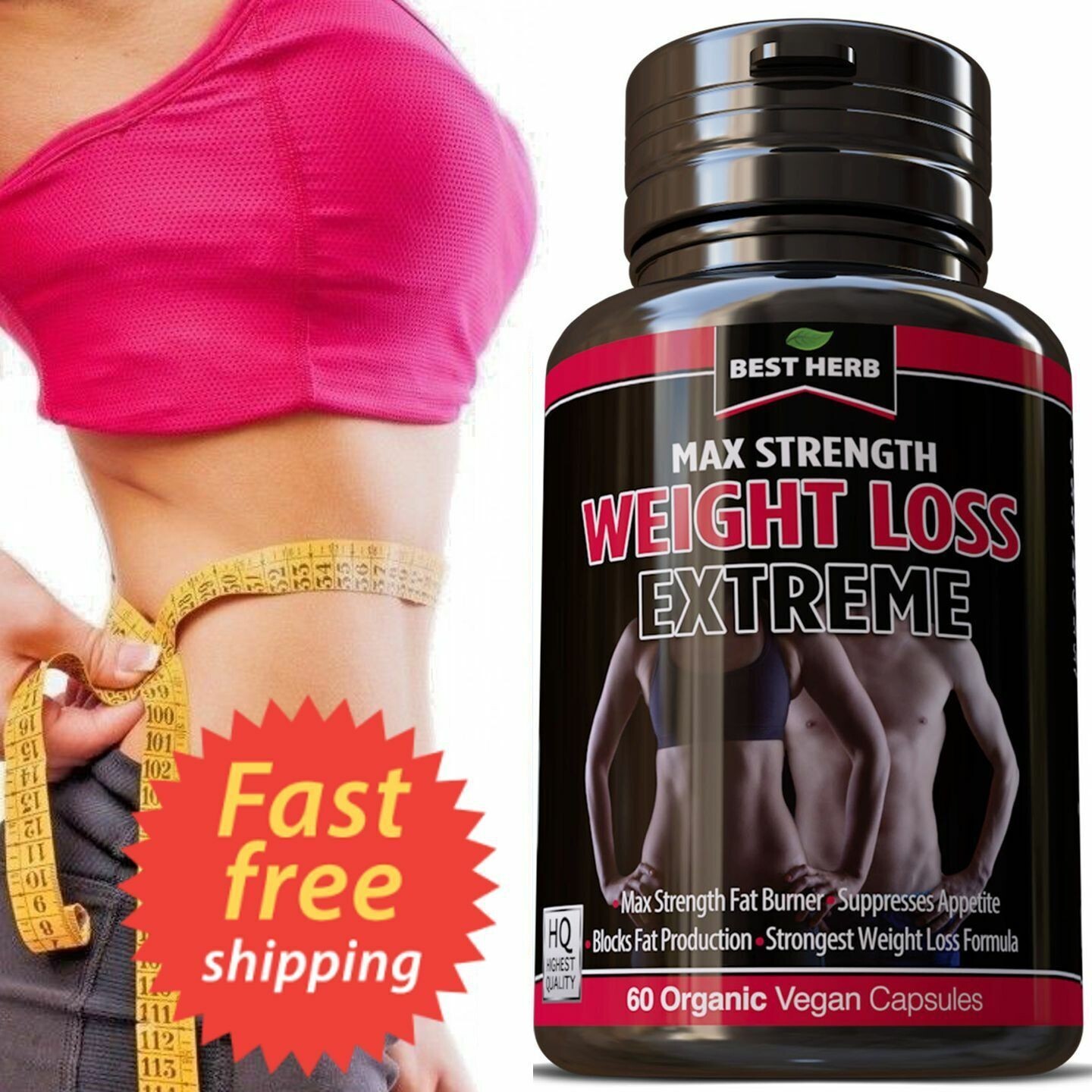 Extreme Weight Loss Slimming Pills Belly Fat Burner Diet Supplement Men & Women