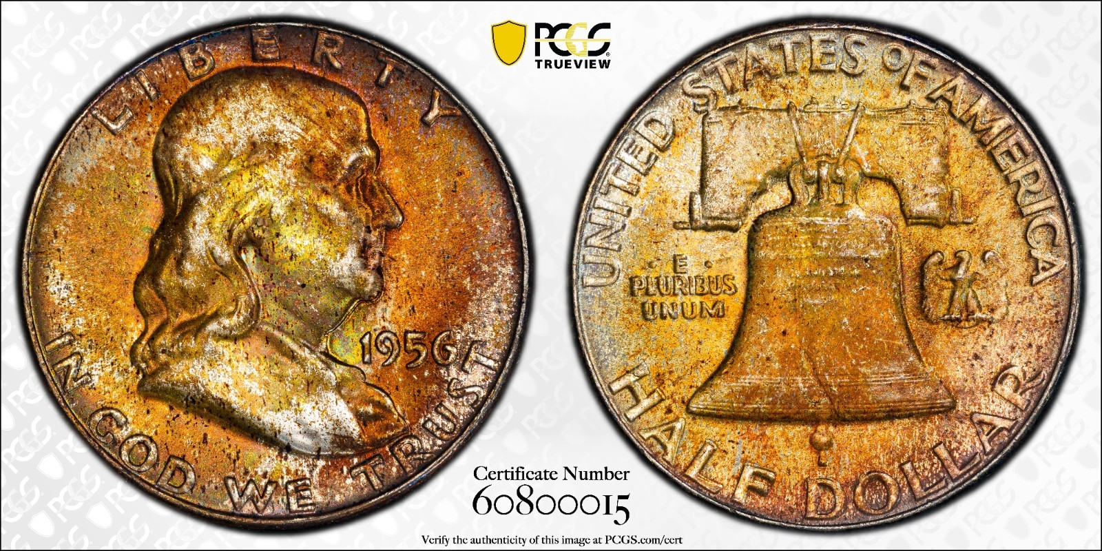 1956 Franklin Half Dollar PCGS MS67