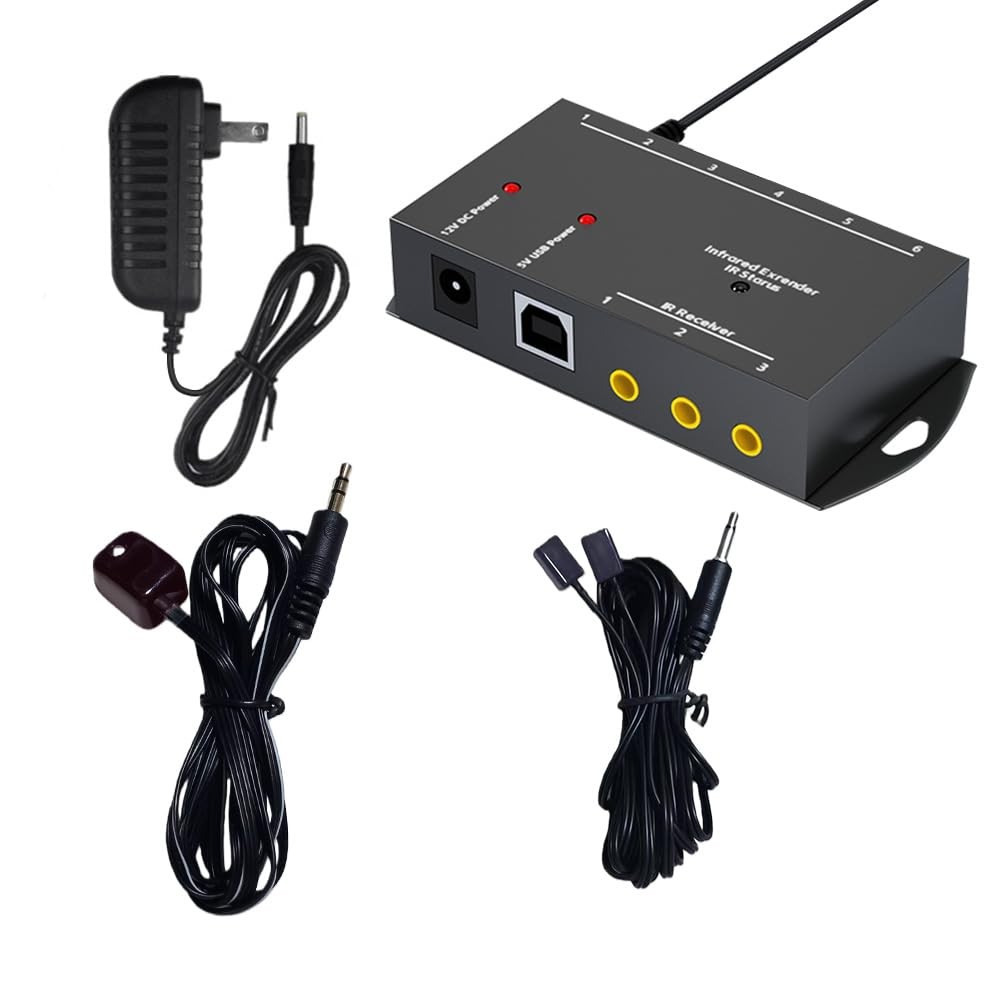 Infrared Repeater Extender Kit Hidden IR Remote Set Controls 2 Devices