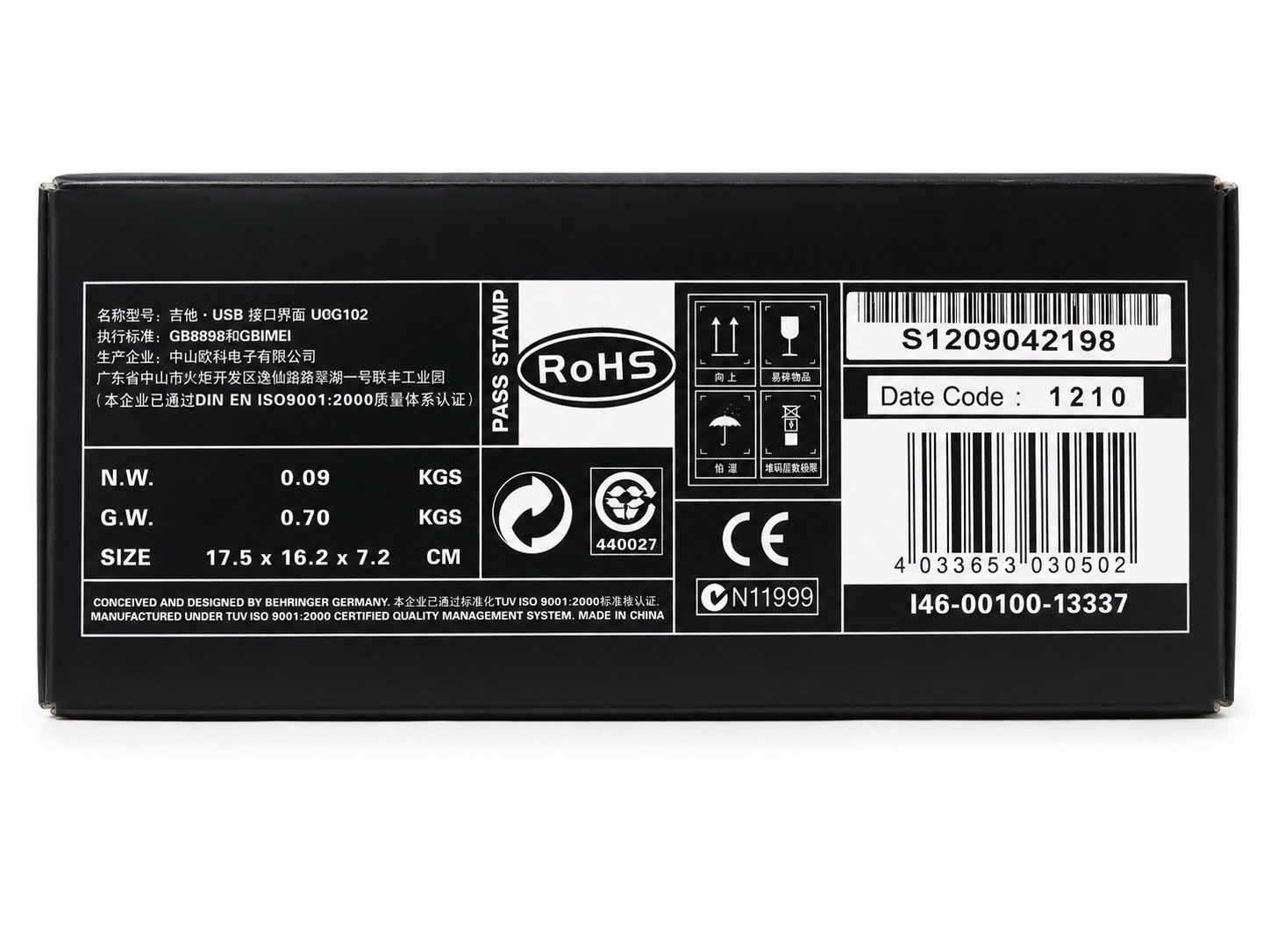Behringer Guitar Link UCG102 Guitar to USB Interface Native Instruments