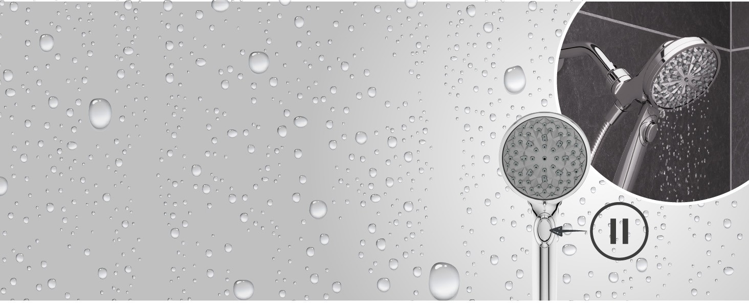 HydroFuse Handheld Shower Head with Magnetic Docking 6-Function High Pressure