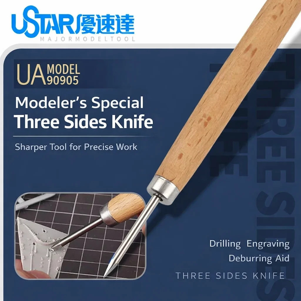 Ustar Three Sides Scraper Knife Reaming Scribing Trimming Tool Model Hobby Craft