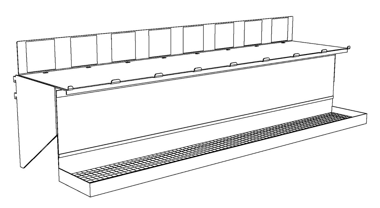 TOP SHELF KIT, 48" W/LS BRACKET/SLD FOR 6" TRADE FIXTURES GRAVITY BINS