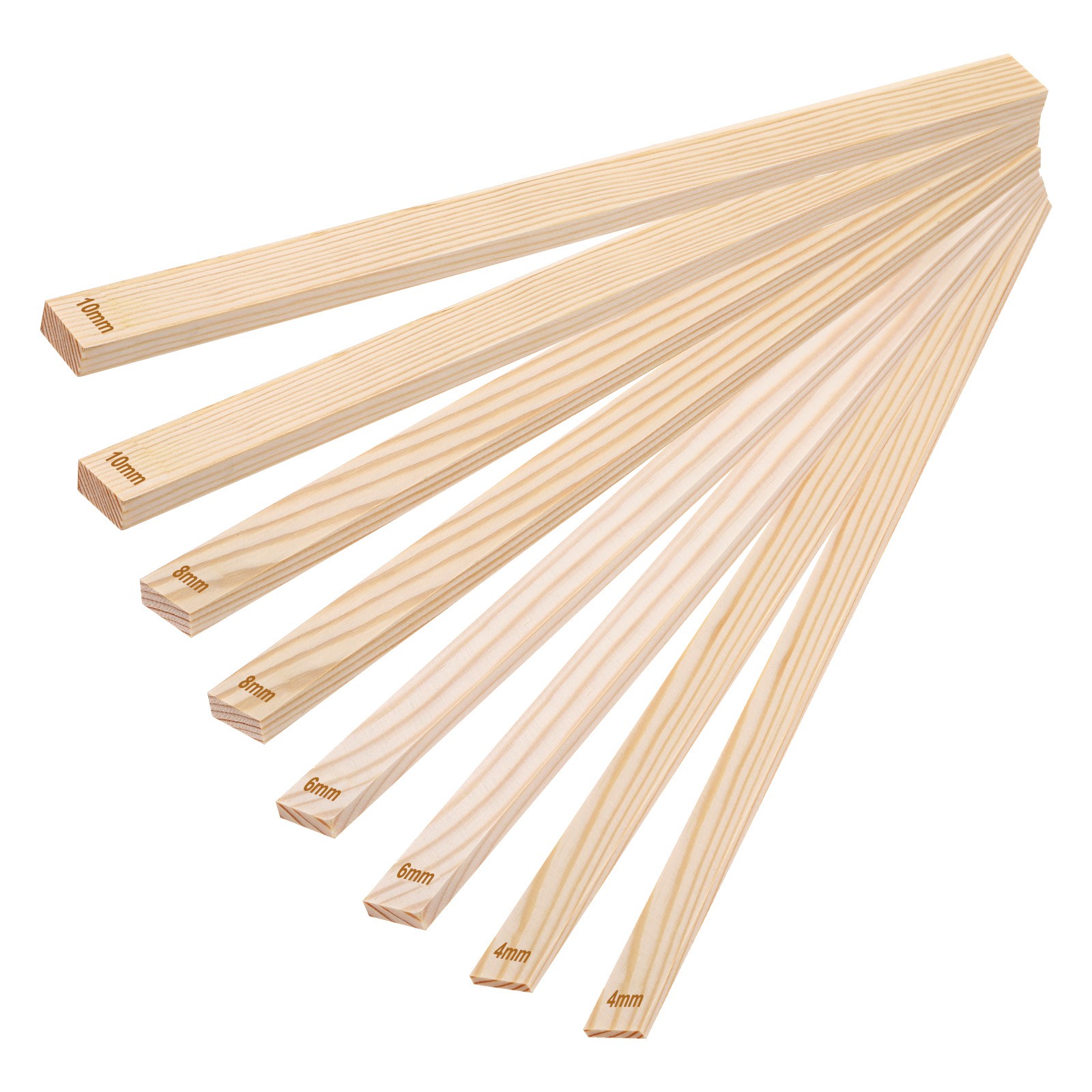 8Pcs Pottery Rolling Mud Stick Guide, 13.4x0.8" 4 6 8 10mm(H)