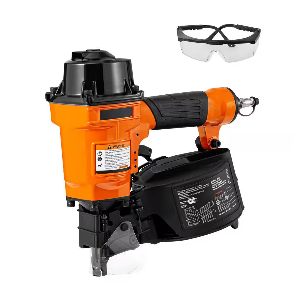 Coil Siding Nailer MCN55, 1 In. to 2-1/4 In. 15° Pneumatic Siding Nail Gun, 70-1
