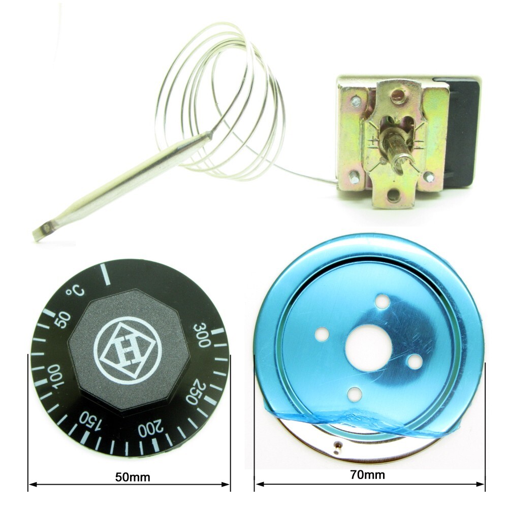 Temperature Controller Rotary Switch Heater Probe Mechanical NO+NC 50-300℃ 16A