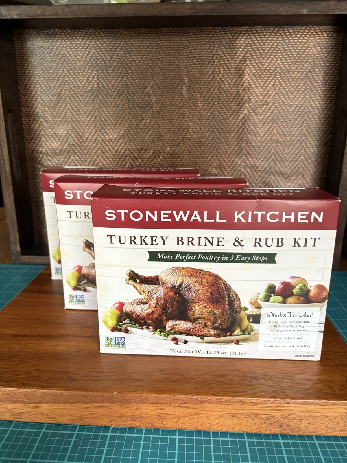 Lot Of 3 “Stonewall Kitchen Turkey Brine & Rub Kit”~12.75oz Each~Exp Aug 2026!