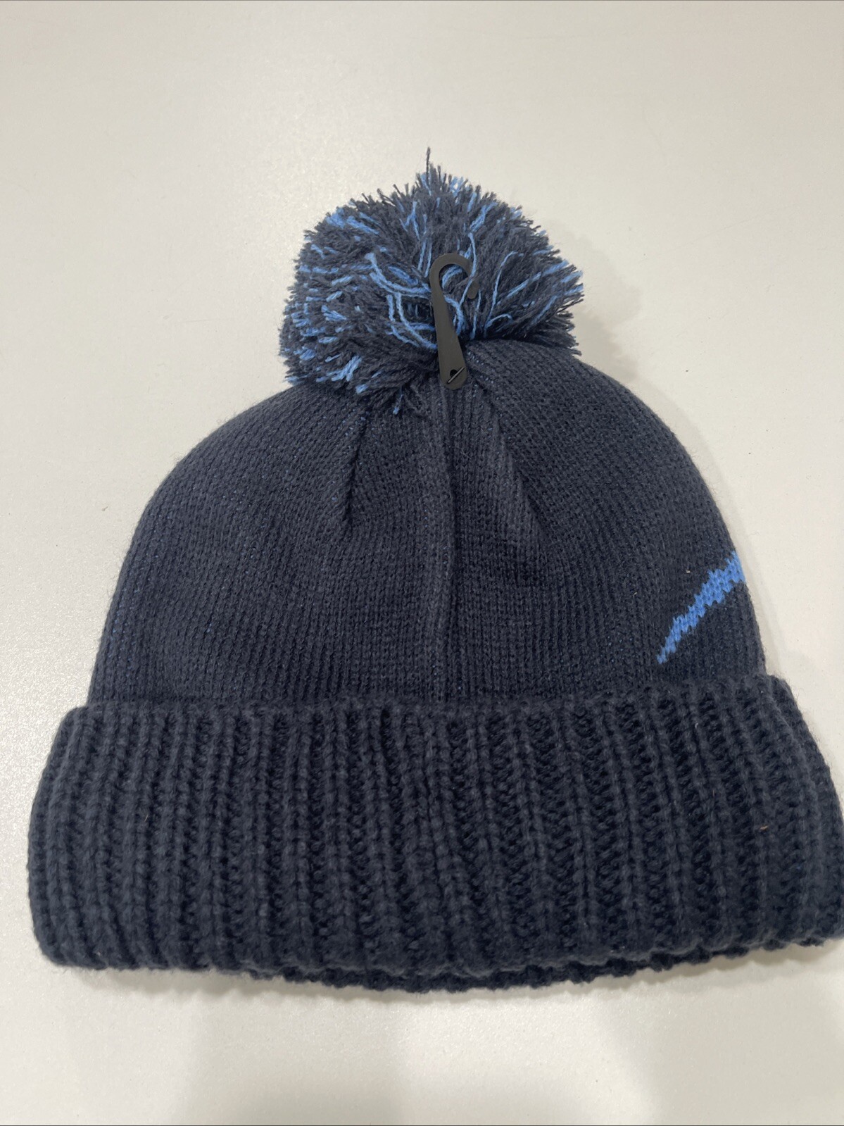 Bauer Intarsia Knit Youth Beanie with POM Navy/Blue OS