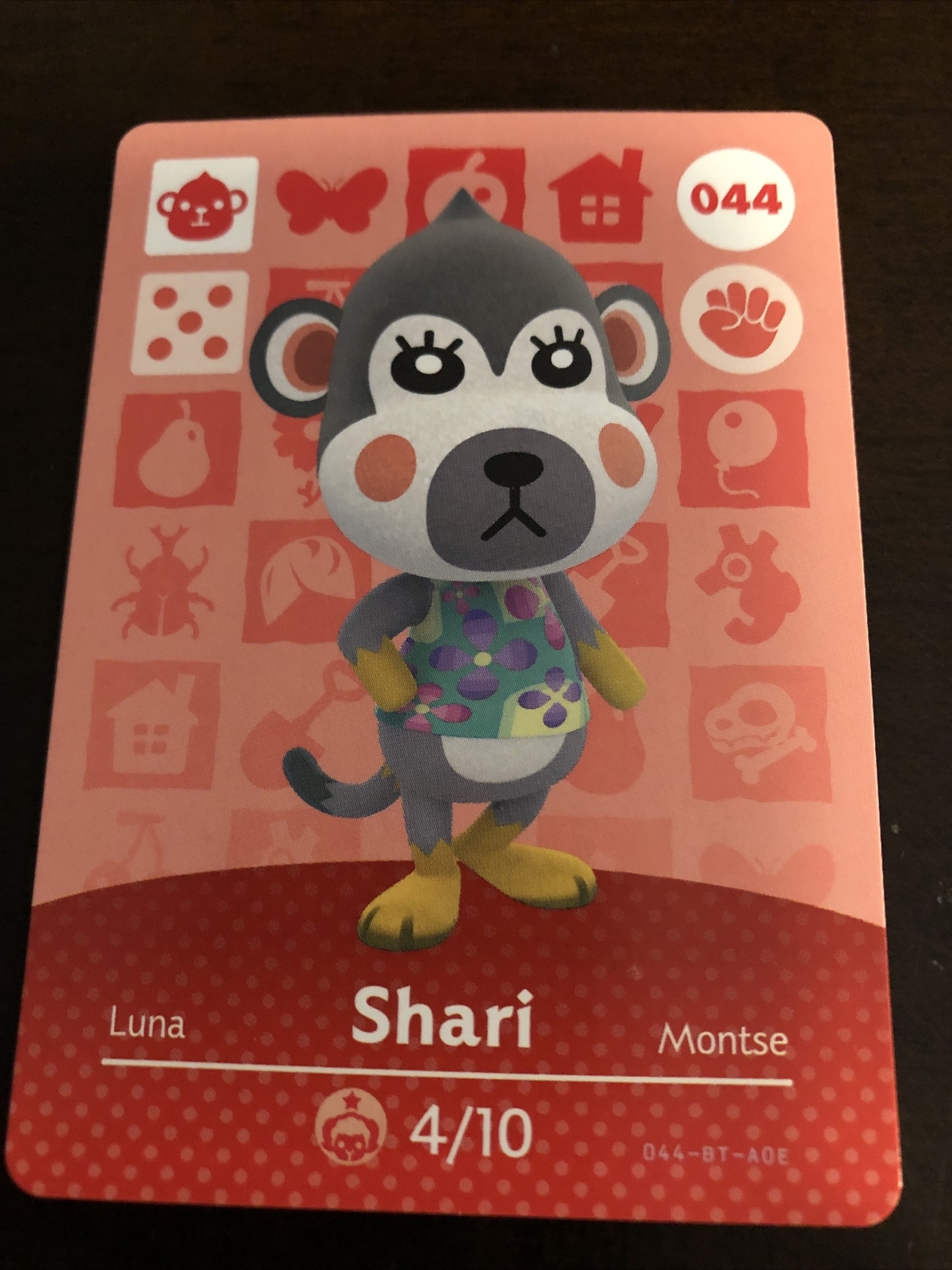 Nintendo Animal Crossing Card Shari Monkey 4/10 044