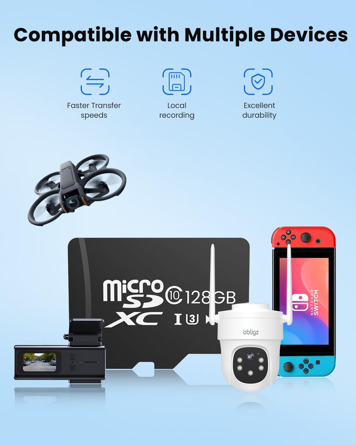 128GB Micro SD Card for Cameras, 1PCS