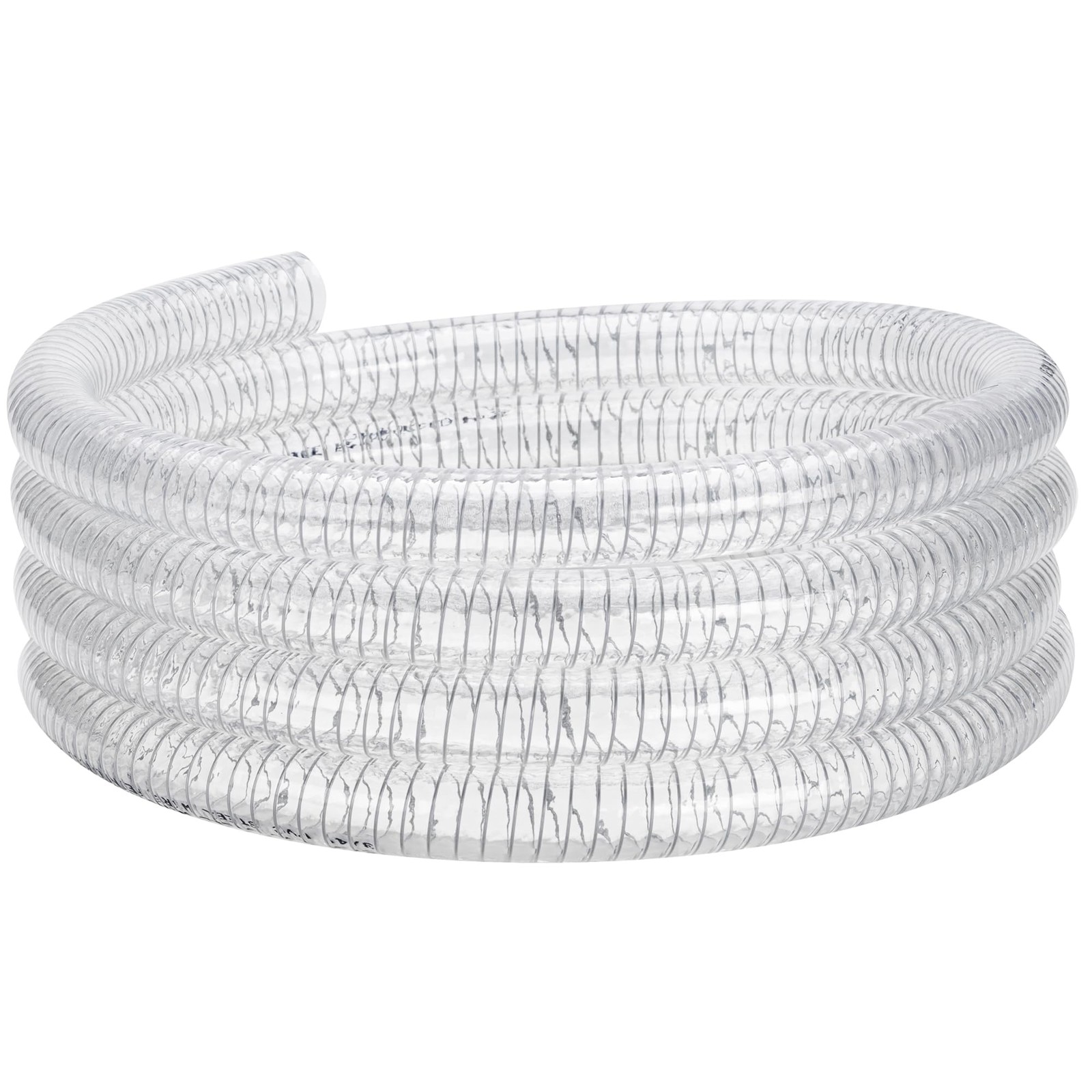 1-1/4"id-50ft PVC Reinforced Tubing Steel Wire Suction 1-1/4"ID, Clear