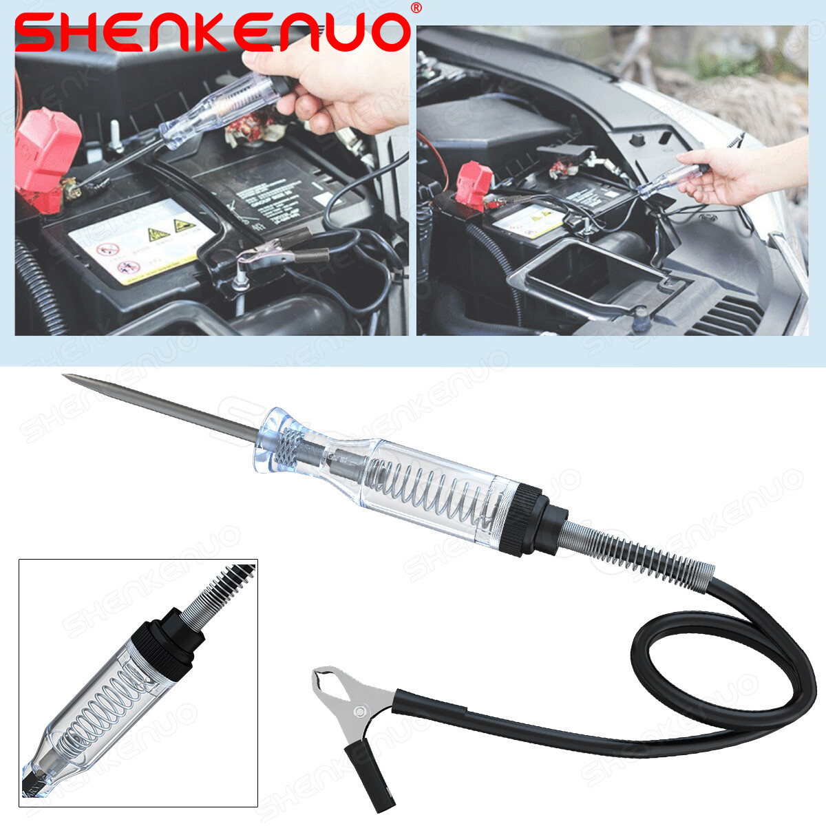 Test Light Car Circuit Tester Probe 18V 12V 6V DC Voltage Continuity Tester Car