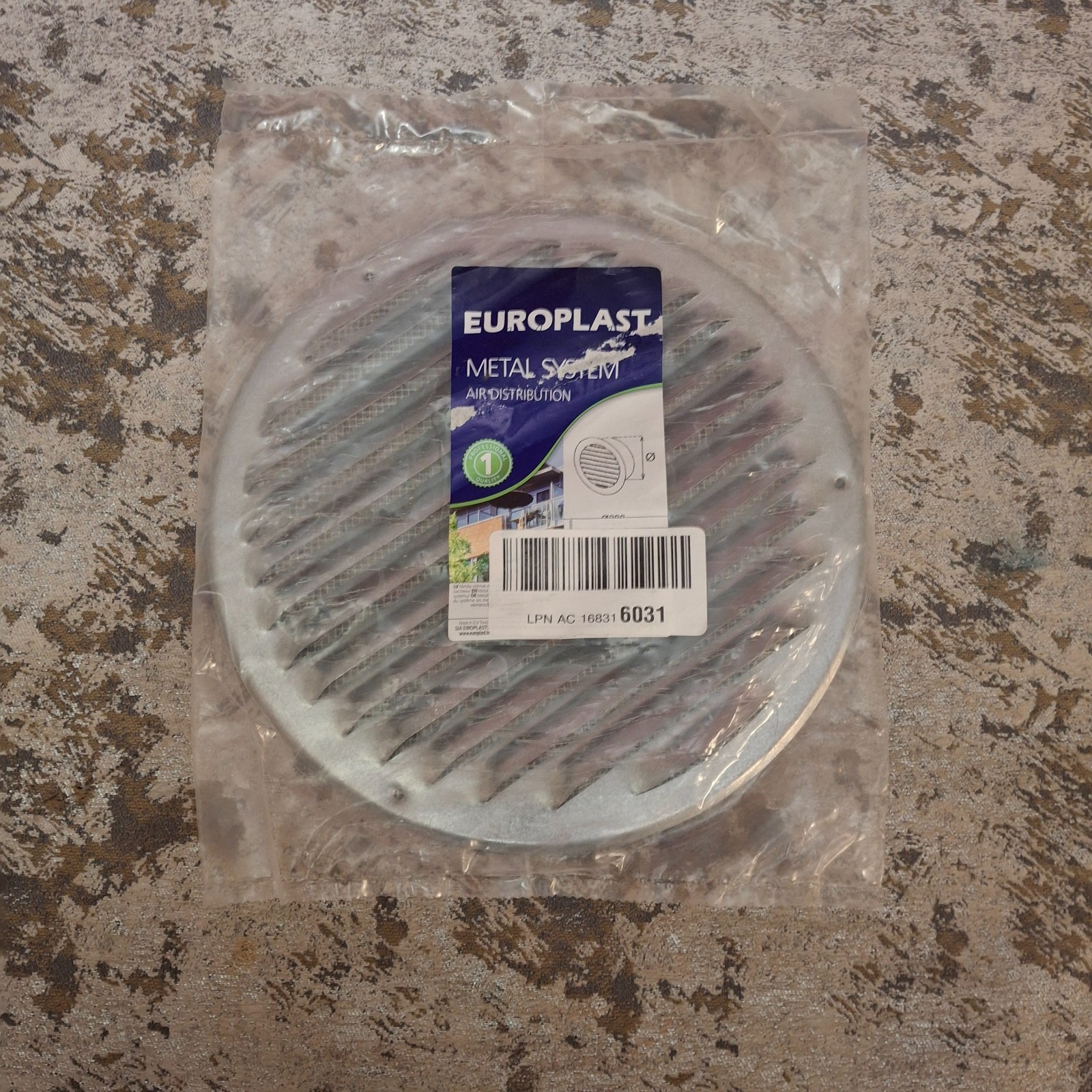 Europlast Metal System Air Distribution 9.5" Cover Vent Grille Round Silver