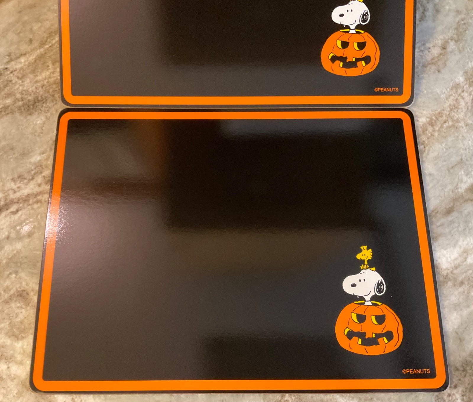 PEANUTS Halloween Hardmat Williams Sonoma Snoopy 12X16 Inches Set Of 2 New