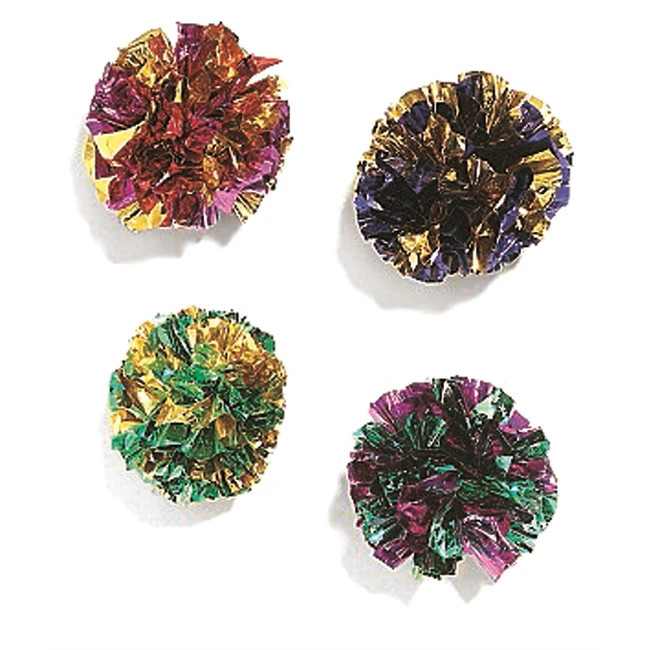 Ethical Products Mylar Cat Toy Balls 4- 1.5In Crinkle