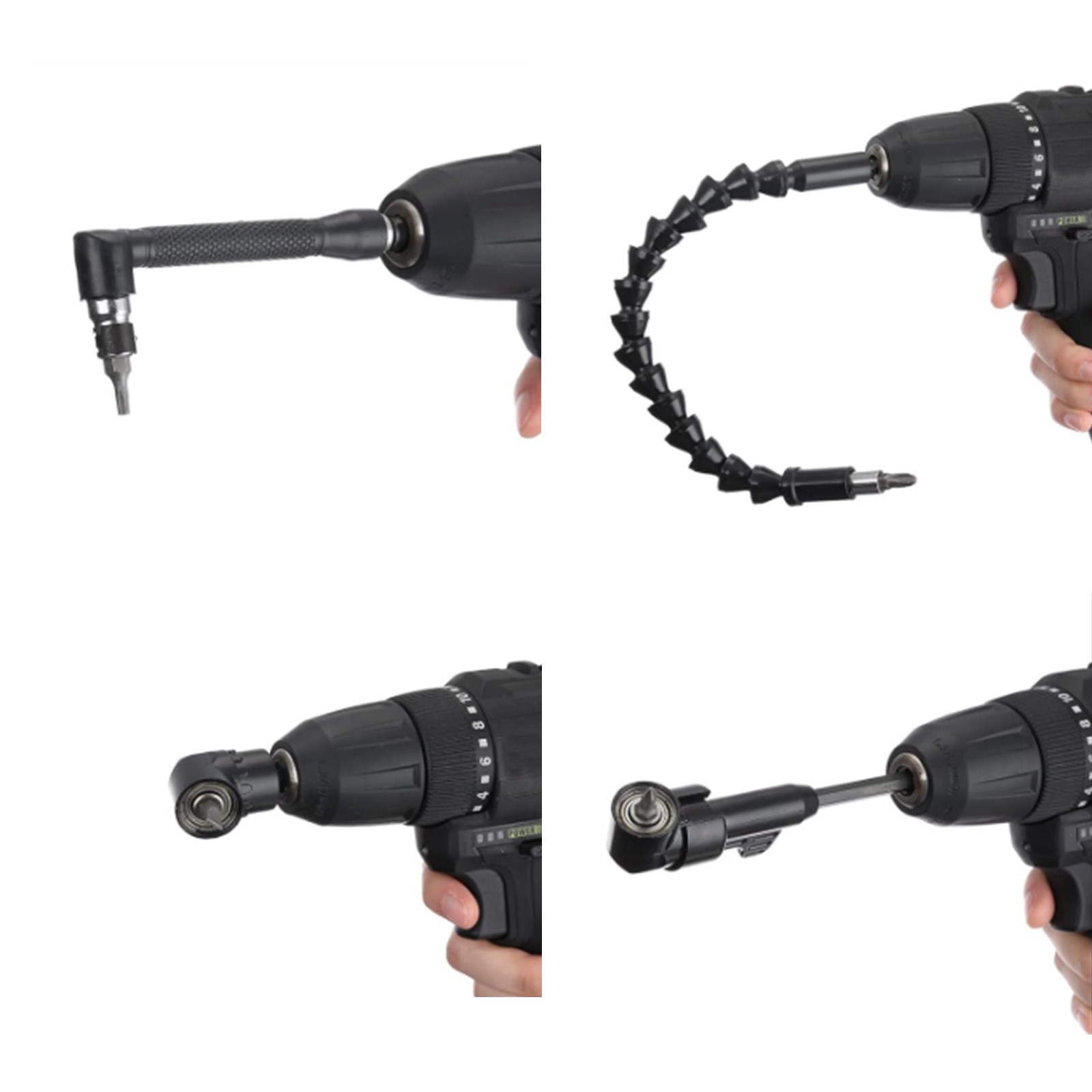 14pc 105 Degree Drill Socket Adapter Flexible Drill Bit Extension Rod Driver Set