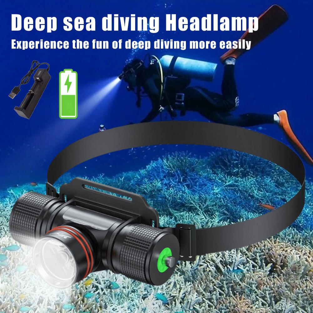 Adjustable Brightness Scuba Diving Headlight for Night Diving 1500 Lumen