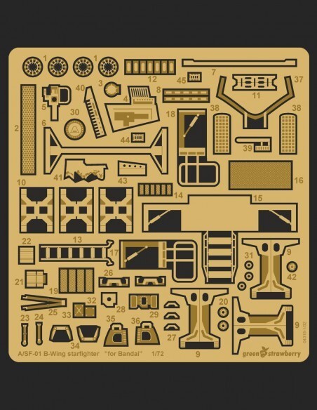 Green Strawberry 1/72 A/SF-01 B-Wing Starfighter Star Wars Photo Etch Set