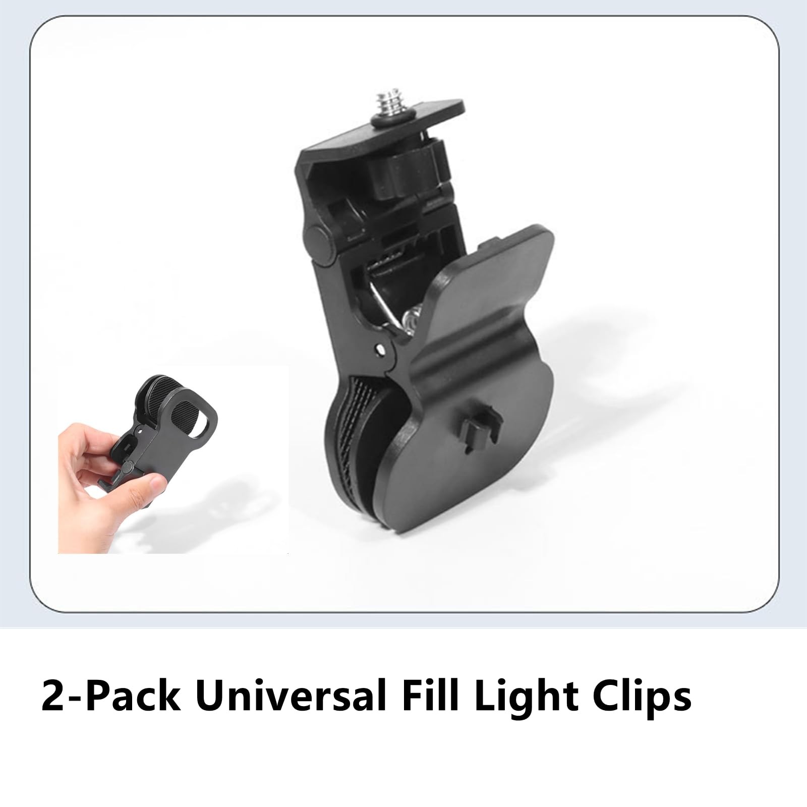 2-Pack Selfie Light Clip Mount Holder with 1/4" Screw Connector - Universal C...