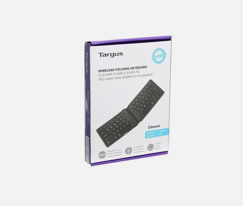 Targus Wireless Folding Keyboard Bluetooth Ergo Design Antimicrobal Protect NEW