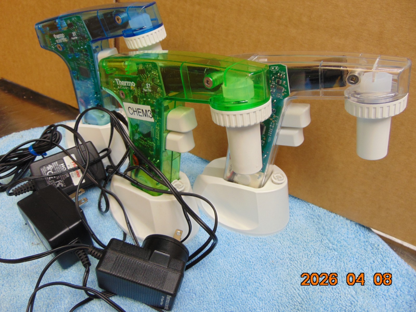 Lot of 3 Thermo Scientific S1 Standard Pipet Filler 2 WORKING 1 NOT WORKING