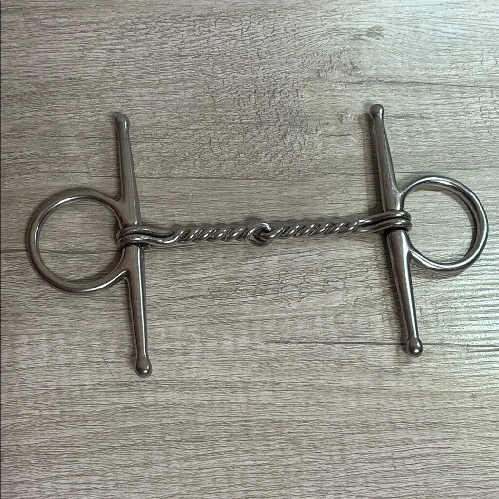 Stainless Steel Slow Twist Full Cheek Snaffle Bit 5.25”