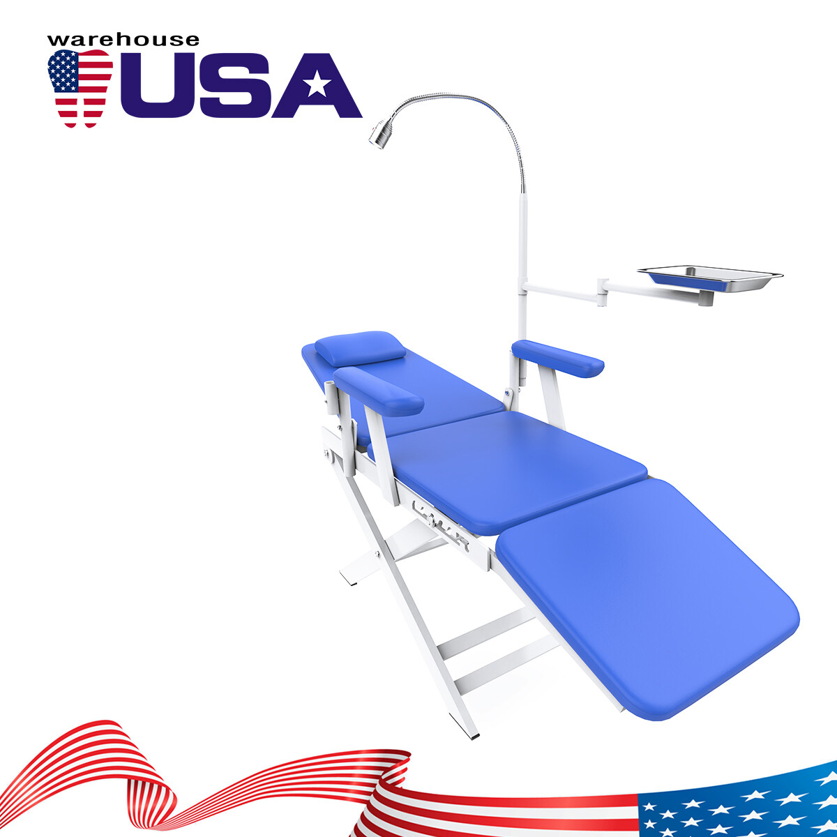 Dental Portable Folding Chair Mobile/Dental Unit Air Compressor Curing light