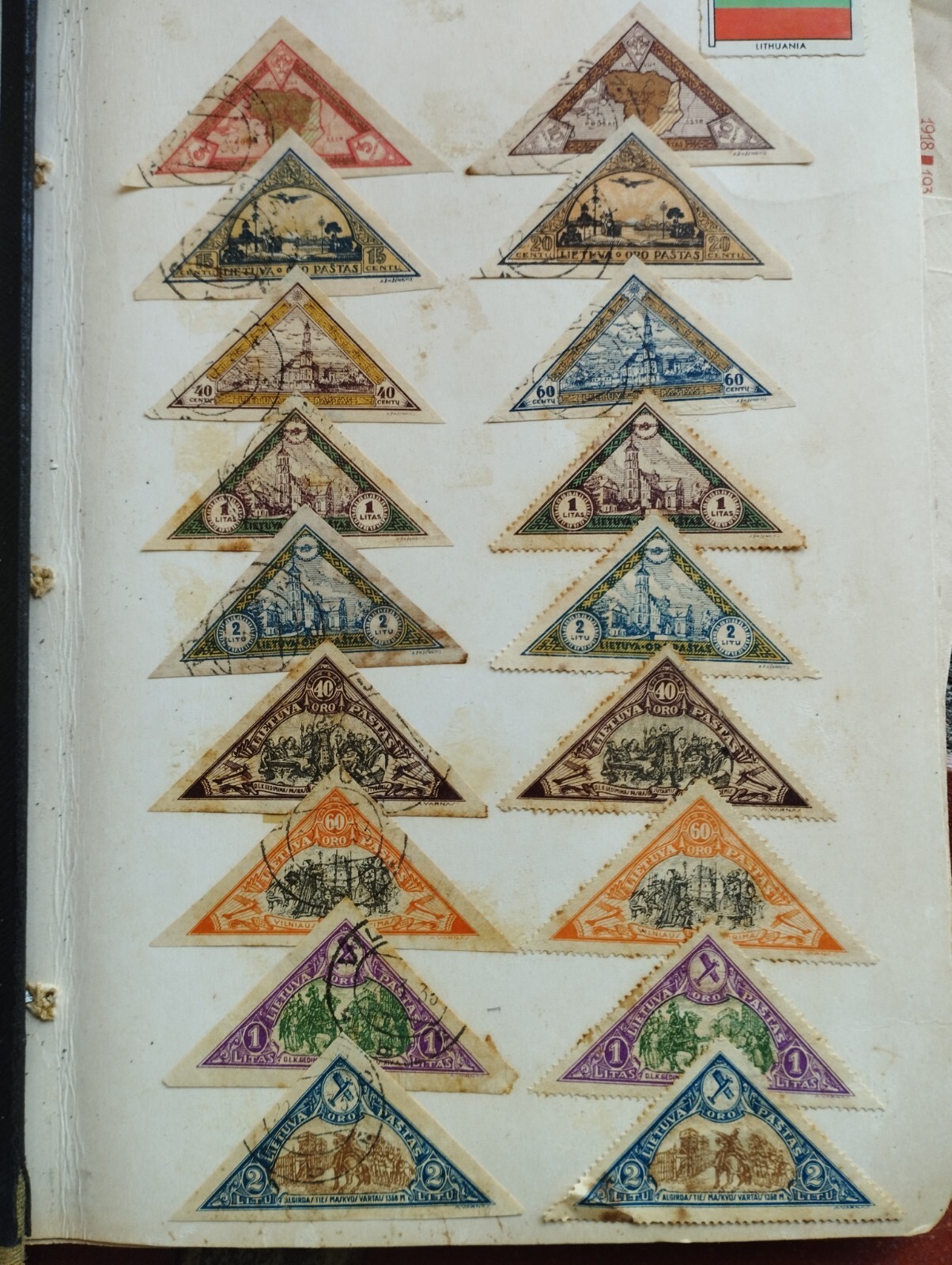Lituania lot of stamps on book