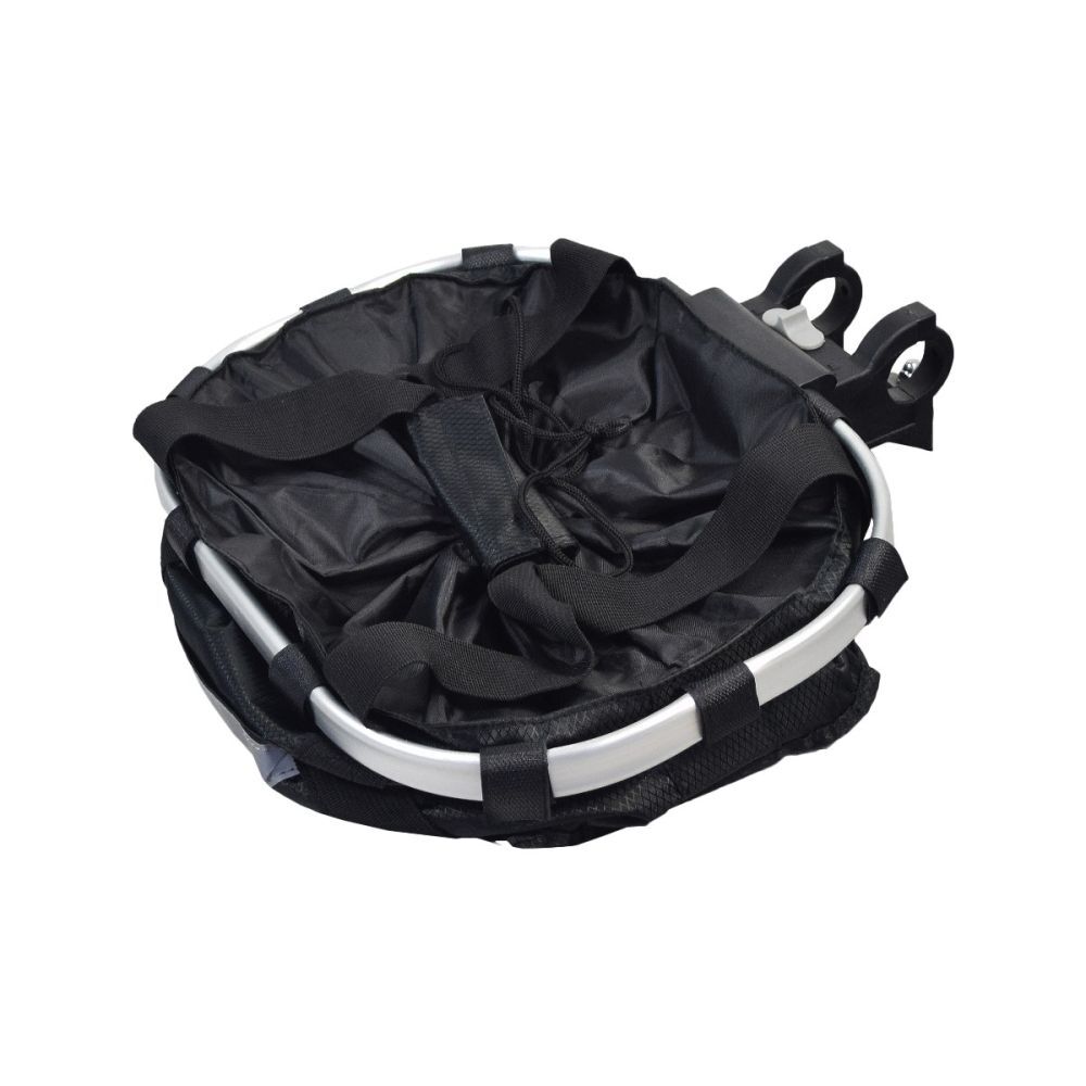 Collapsible Front Basket for Bike & Scooter with Safety Strap, Mounting Brackets