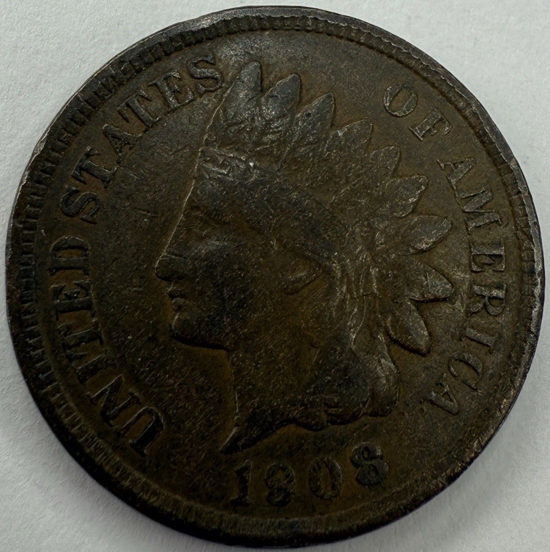 1908 Indian Head Cent Exact Coin Imaged #IND1515