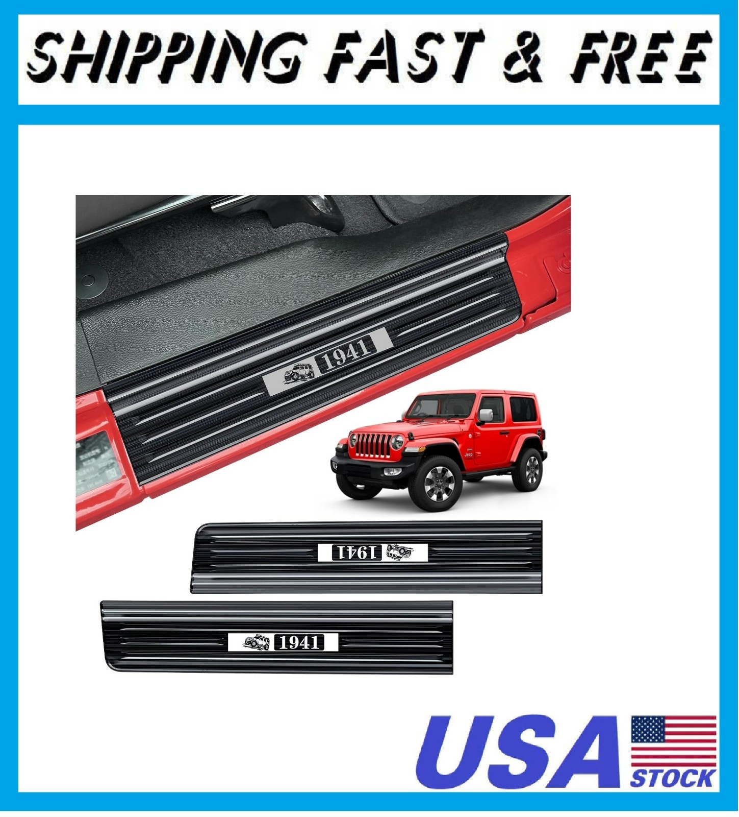 Door Sill Guards for Gladiator JT 2020-2026 & Jeep Wrangler 2018-2026 JL JLU 304
