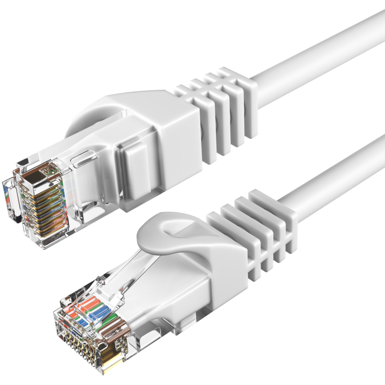 2-Pack - CAT6 Ethernet Cable LAN Network RJ45 Patch Cord 1.5FT-200FT White Lot