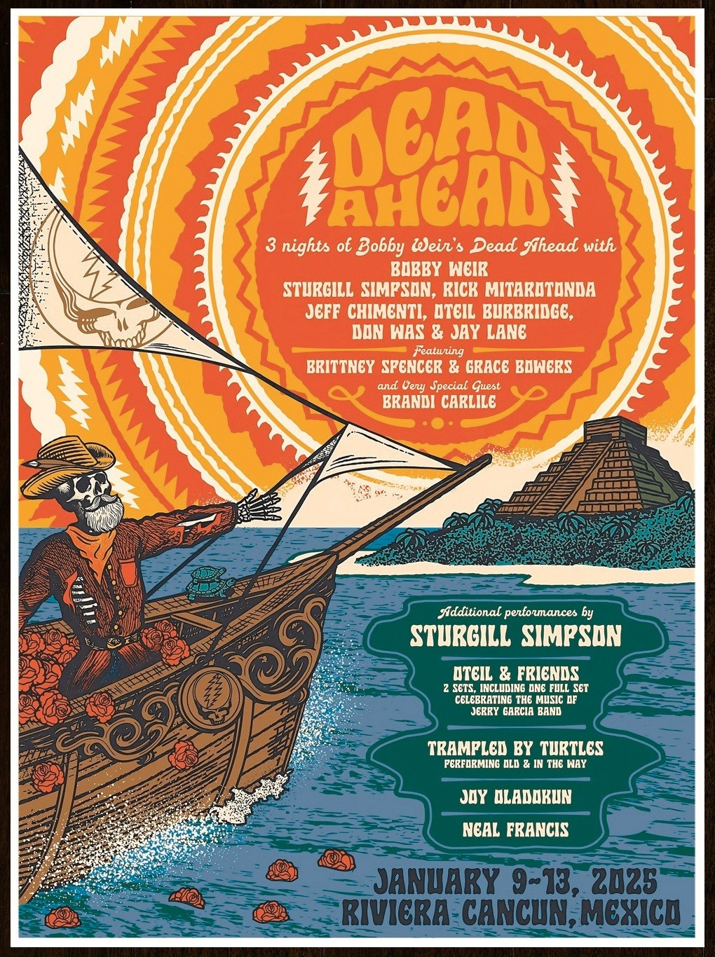 BOBBY WEIR'S DEAD AHEAD 2025 Ltd Ed New RARE Poster! GRATEFUL DEAD & COMPANY