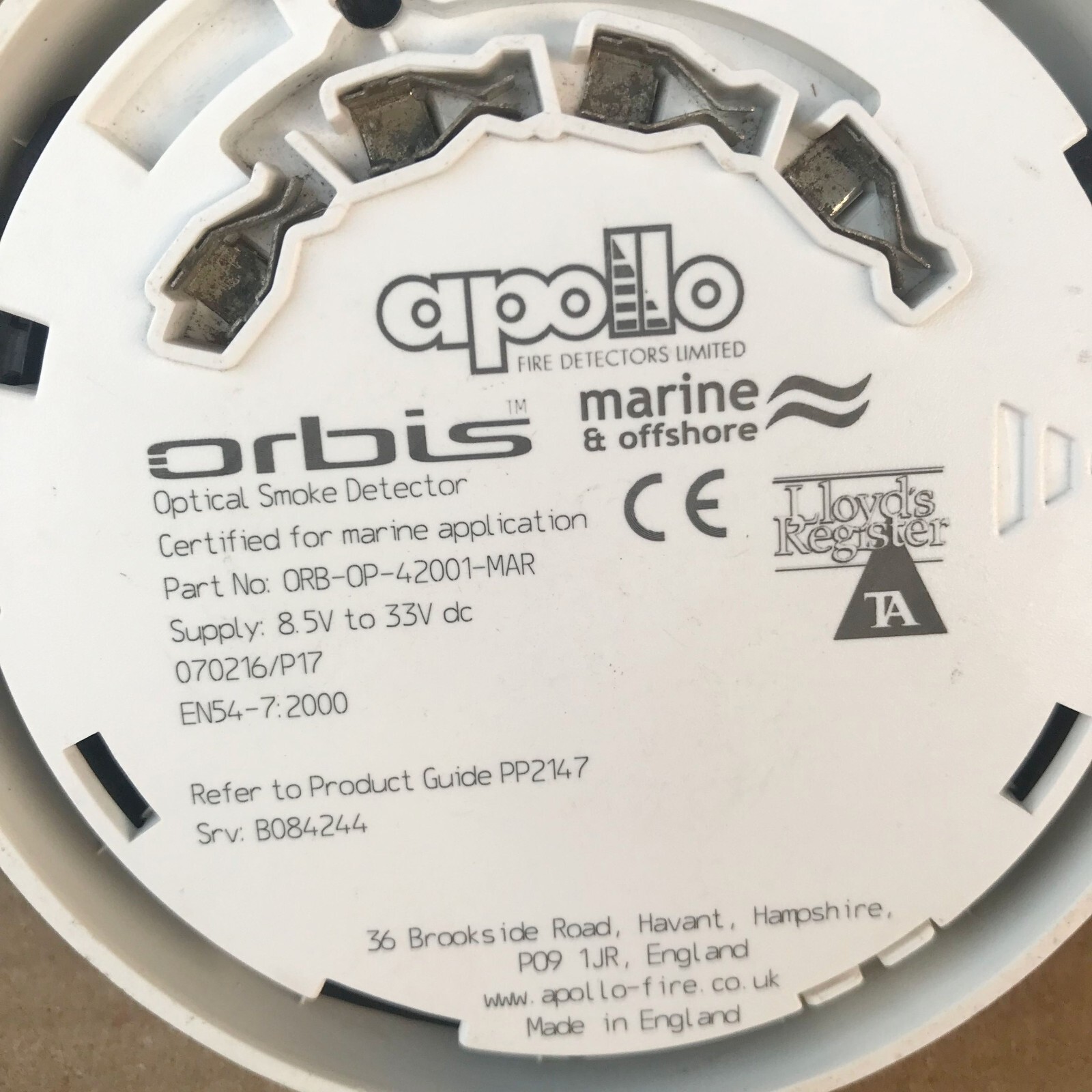 APOLLO OPTICAL SMOKE DETECTOR ORB-OP-42001-MAR ORBOP42001MAR