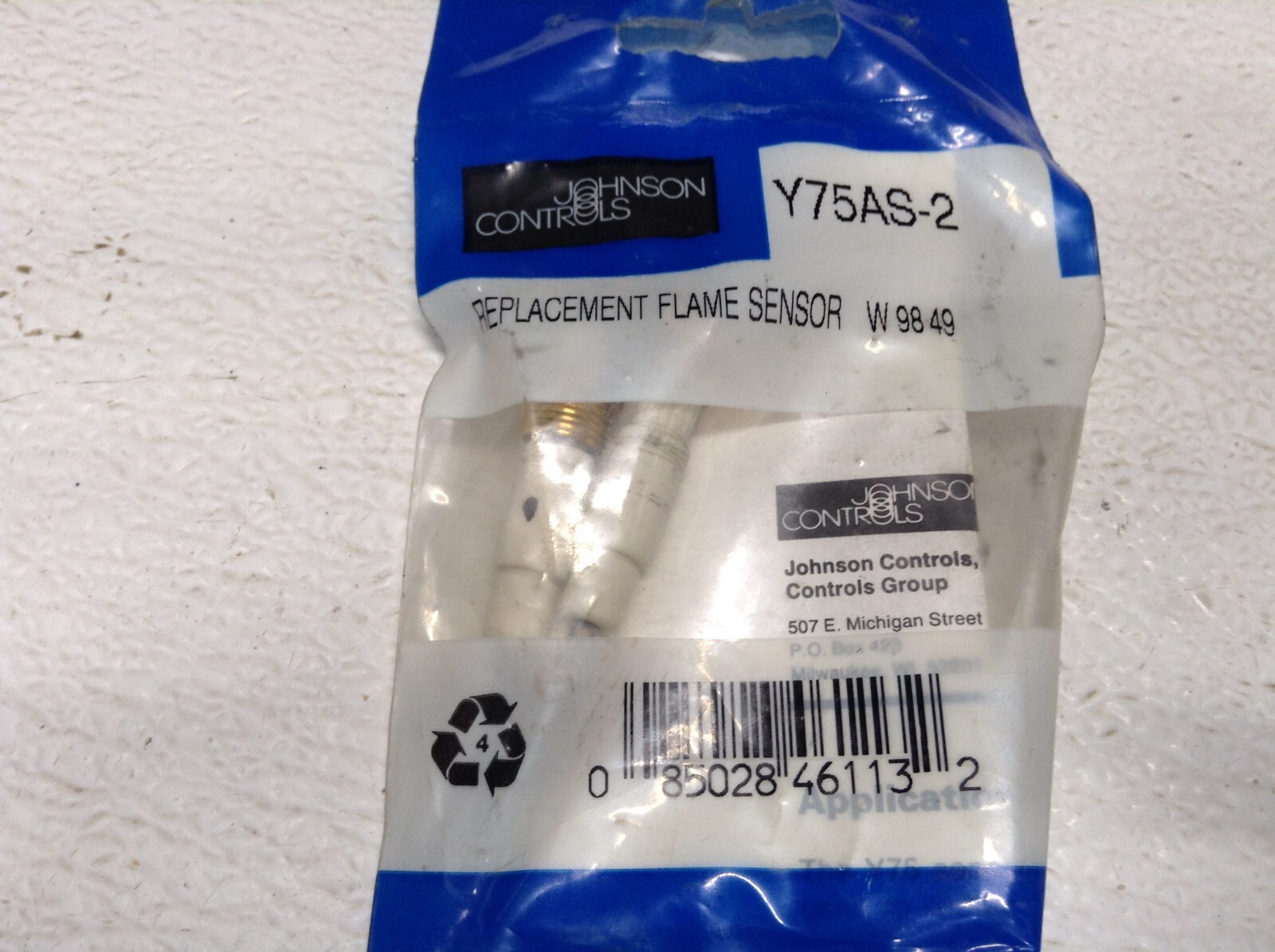 NEW Johnson Controls Y75AS-2 W9849 Replacement Flame Sensor (Pack of 2)
