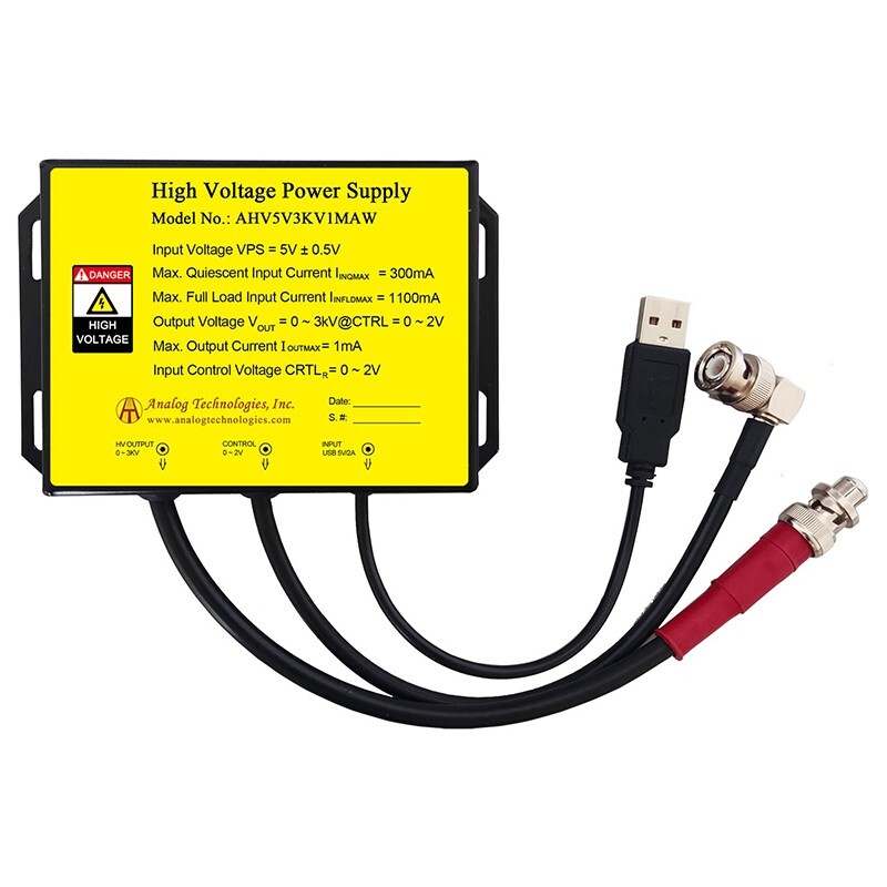 AHV5V3KV1MAW High Voltage DC-DC Power Supply  5V Input 3KV 1mA Output