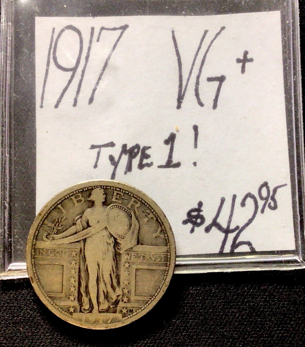 1917 Standing Liberty VG+! Type 1! ENN Coins