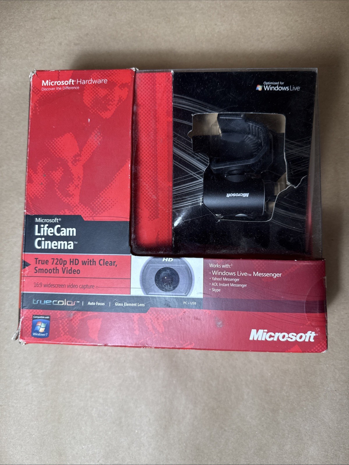 Microsoft Life Cam Cinema H5D00001 Model #1393 Web Camera Windows Live Open Box