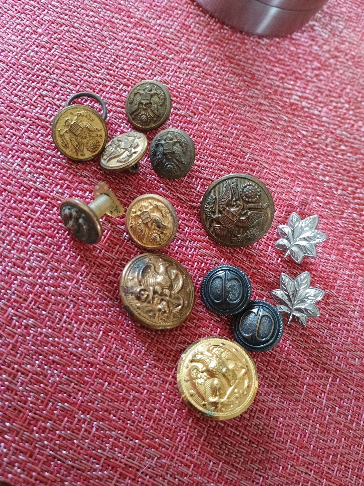 13pc Assorted Vintage Old Military Buttons Tarnished