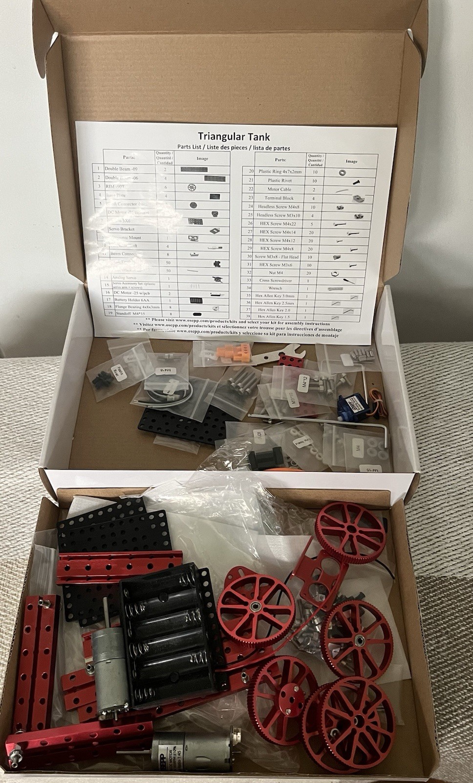 OSEPP Triangular Tank Robotic Mechanical Kit And Functionality Kit