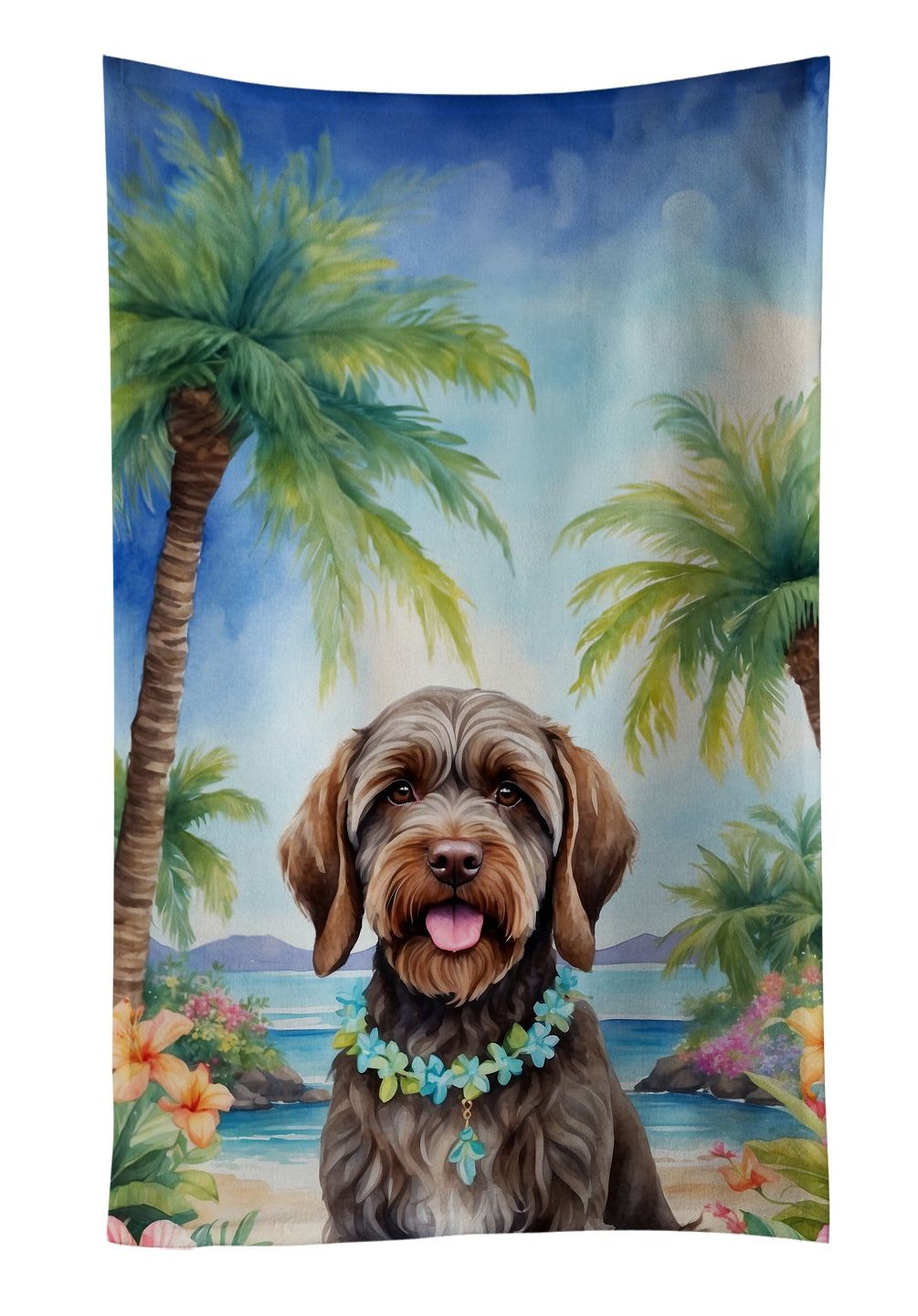 Wirehaired Pointing Griffon Luau Kitchen Towel Dish Cloths Guest Hand Towel