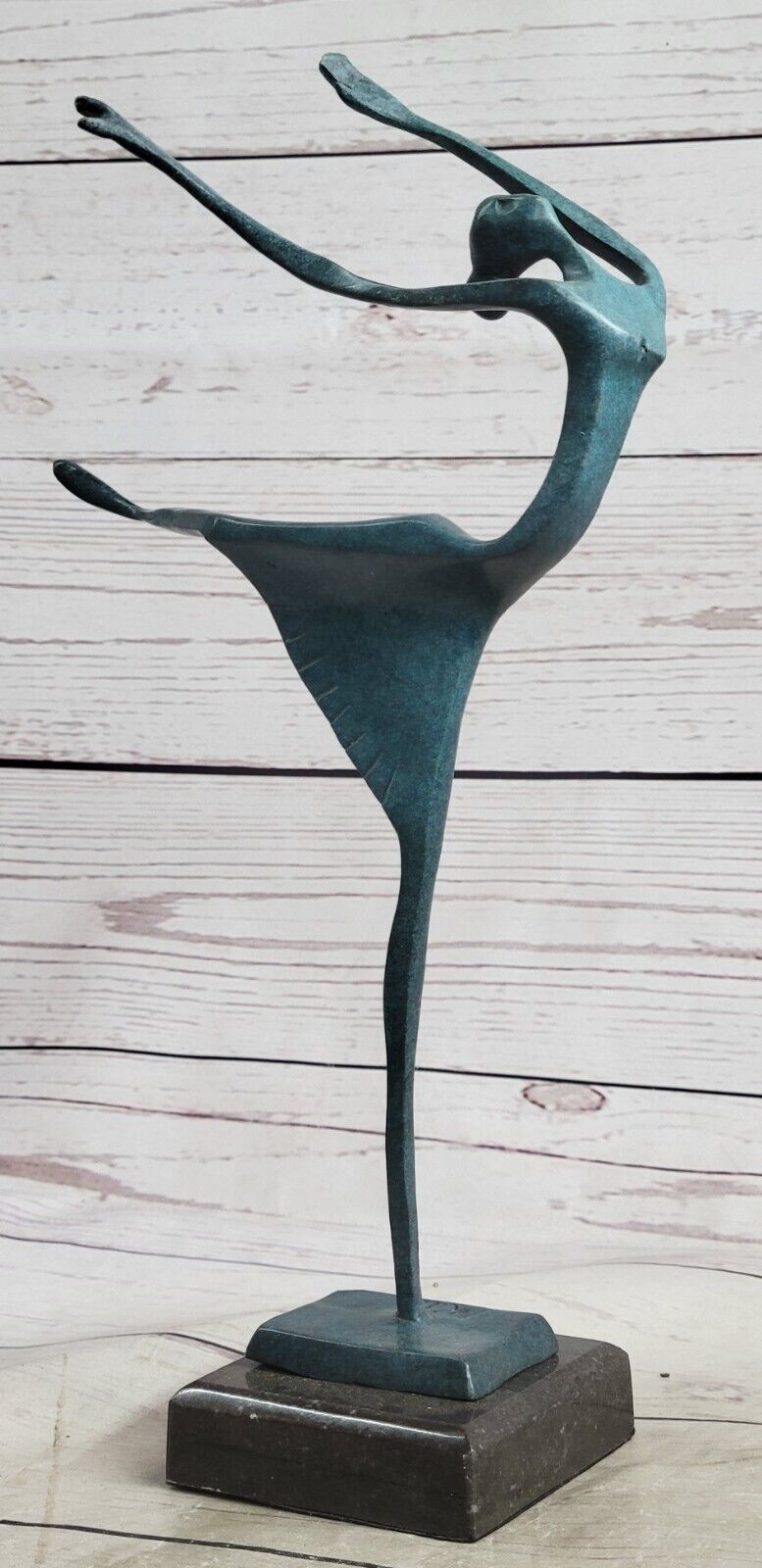 Milo`s Abstract Woman Sculpture: Handmade Bronze Art with Special Patina - Decor