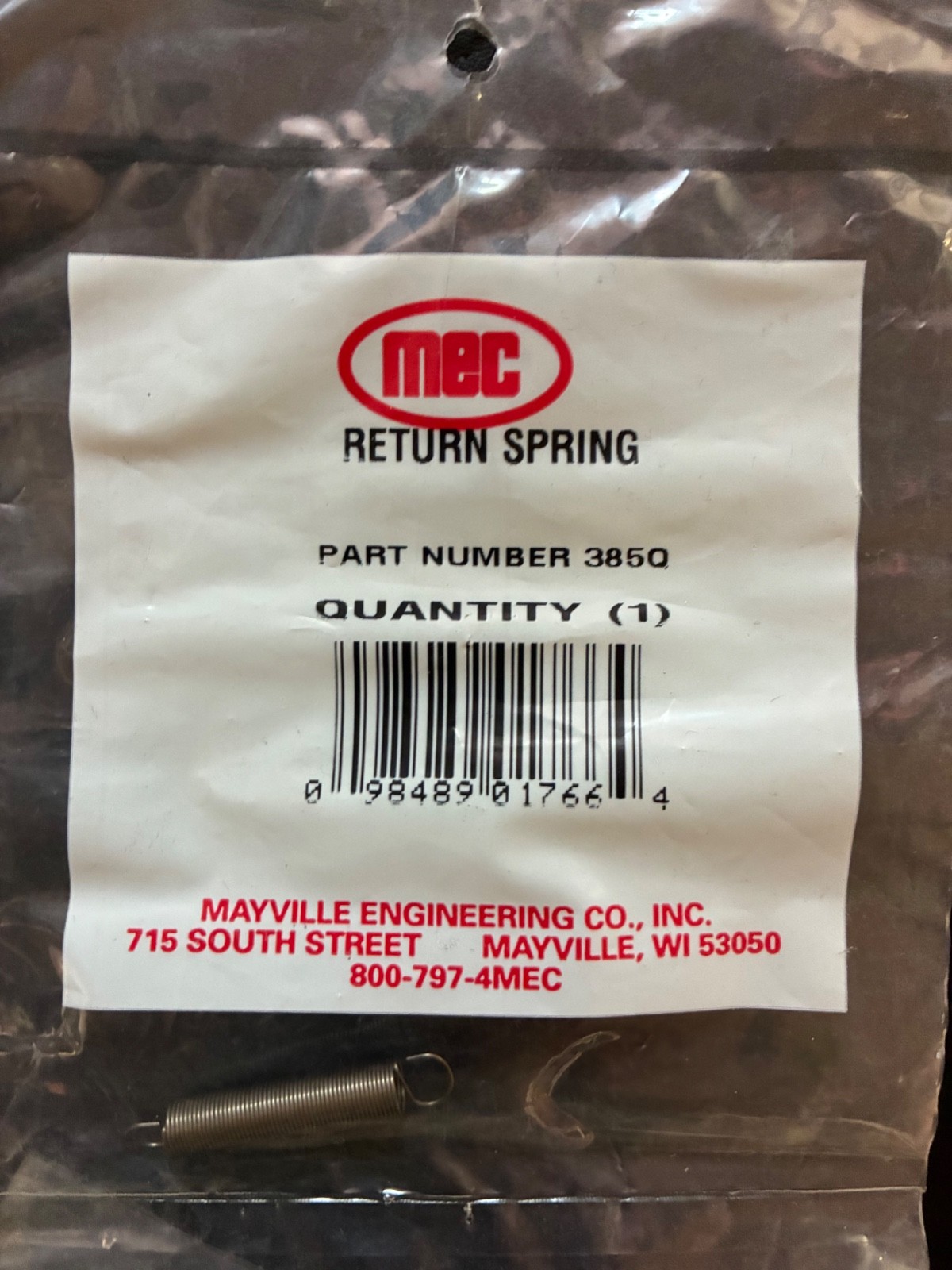 MEC Return Spring (385Q) / Primer Spring (285P)