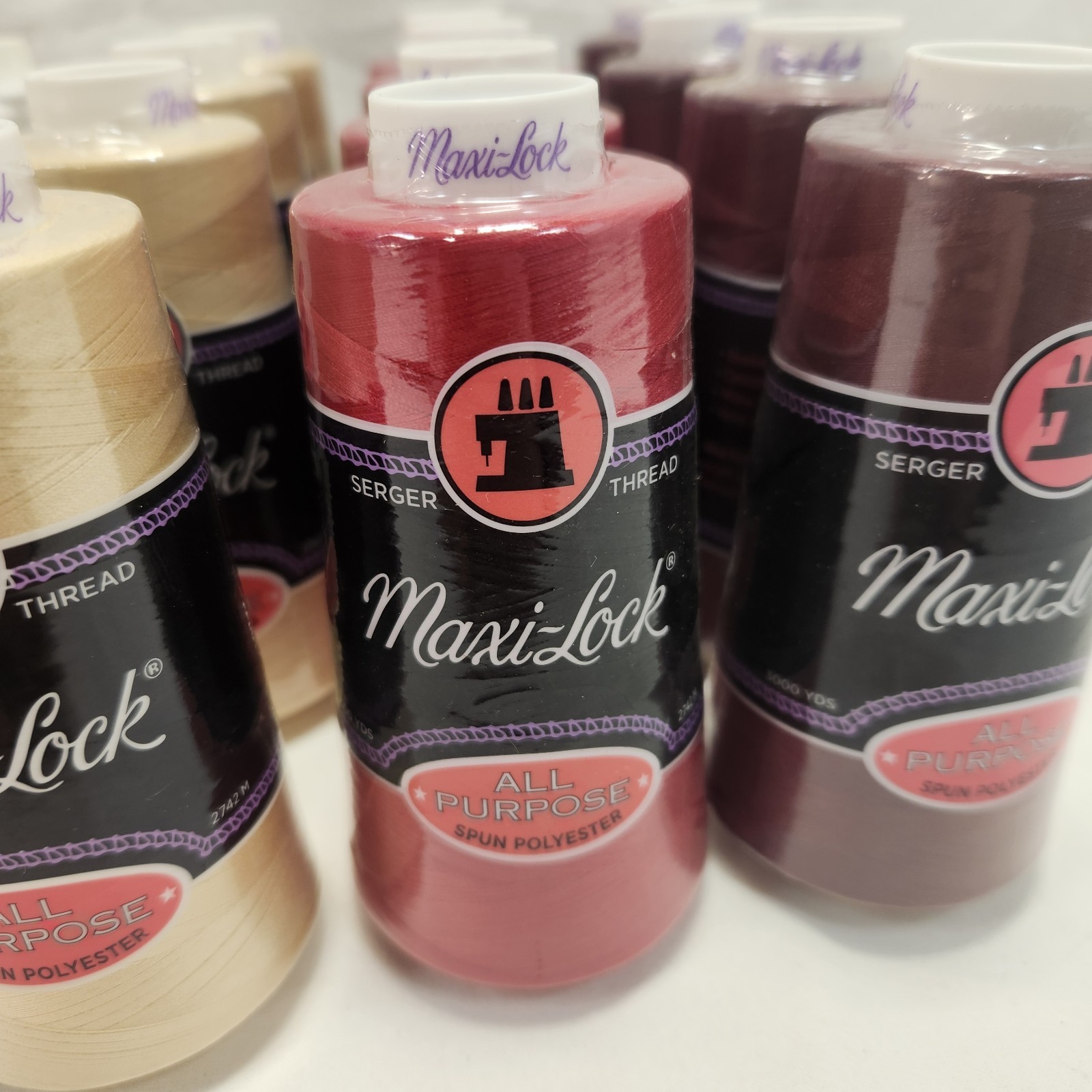 A&E Maxi-Lock Serger Thread Approx 3000 Yd. Each (Lot Of 16) 4 Open