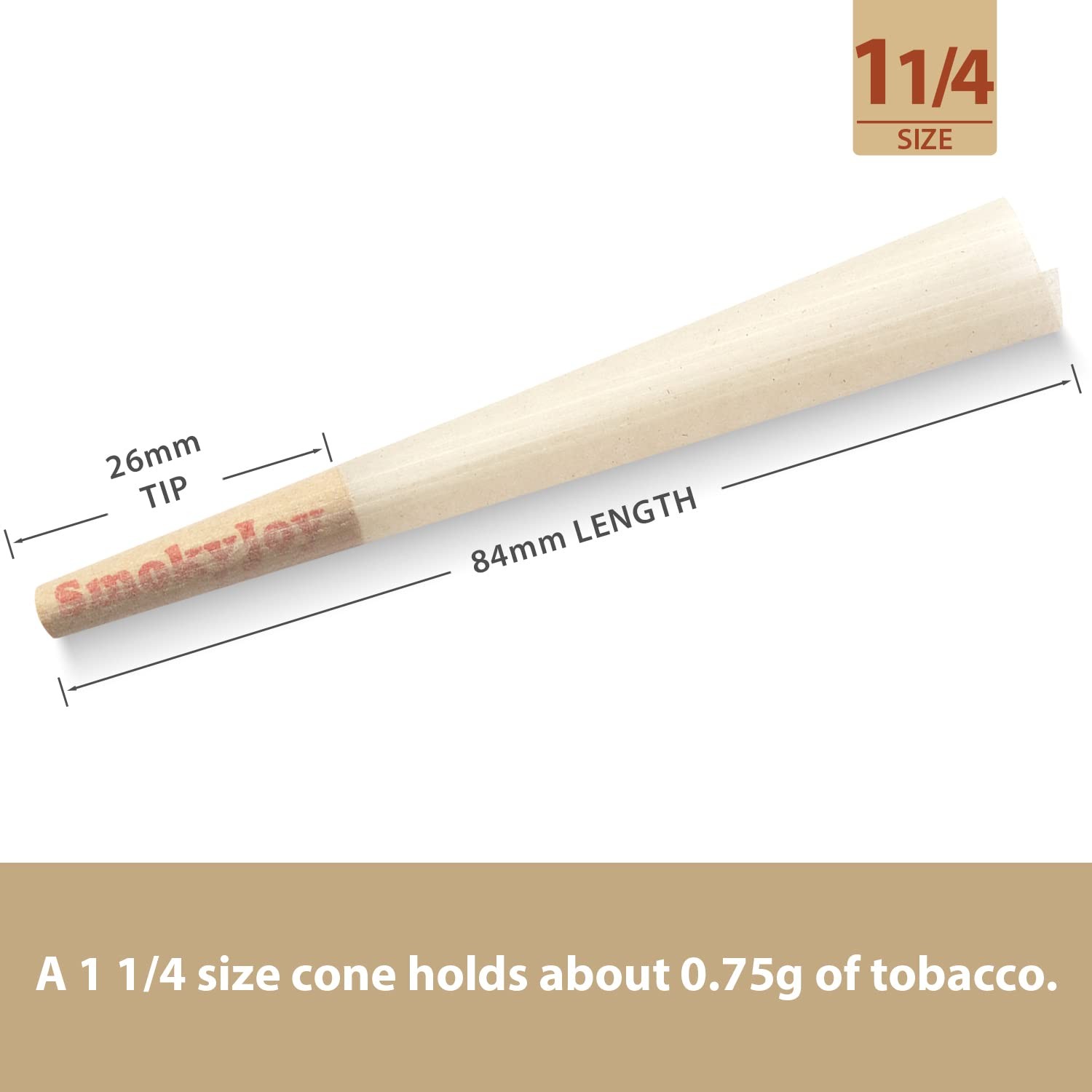 100 Pack 1 1/4 Size Cones Rolling Papers Pre Rolled Paper Cones - Pr