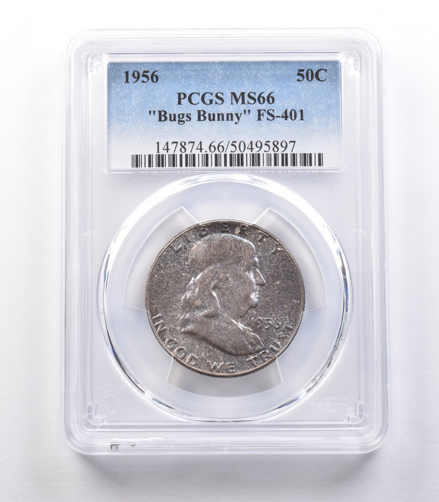 1956 Franklin Half Dollar Bugs Bunny FS-401 MS66 PCGS *9794