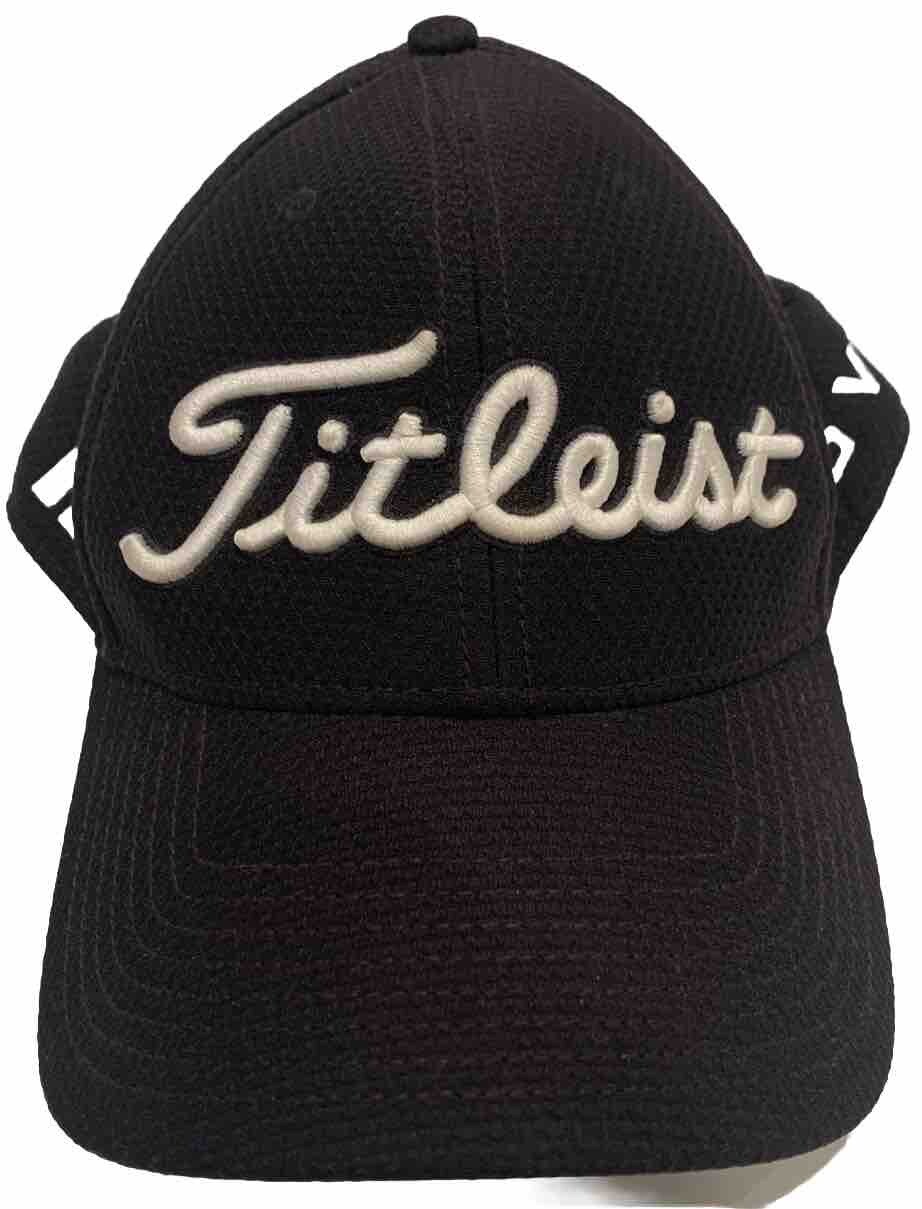 Titleist FJ Footjoy Pro V1 Golf Hat Cap Fitted Mesh Stretch Fit Black Med/Large