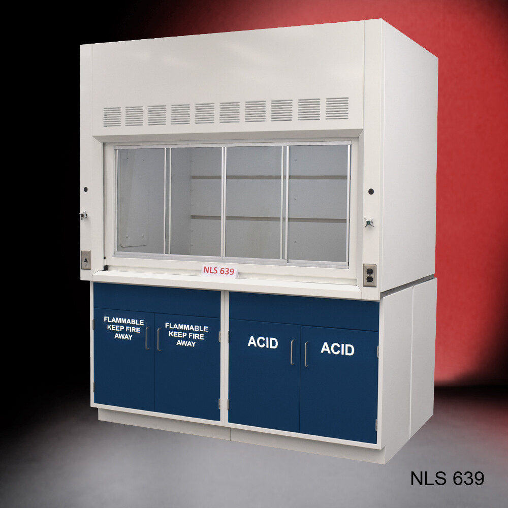 6' x 4' Laboratory Fume Hood w/ Flammable & Acid Storage Cabinets / E2-708