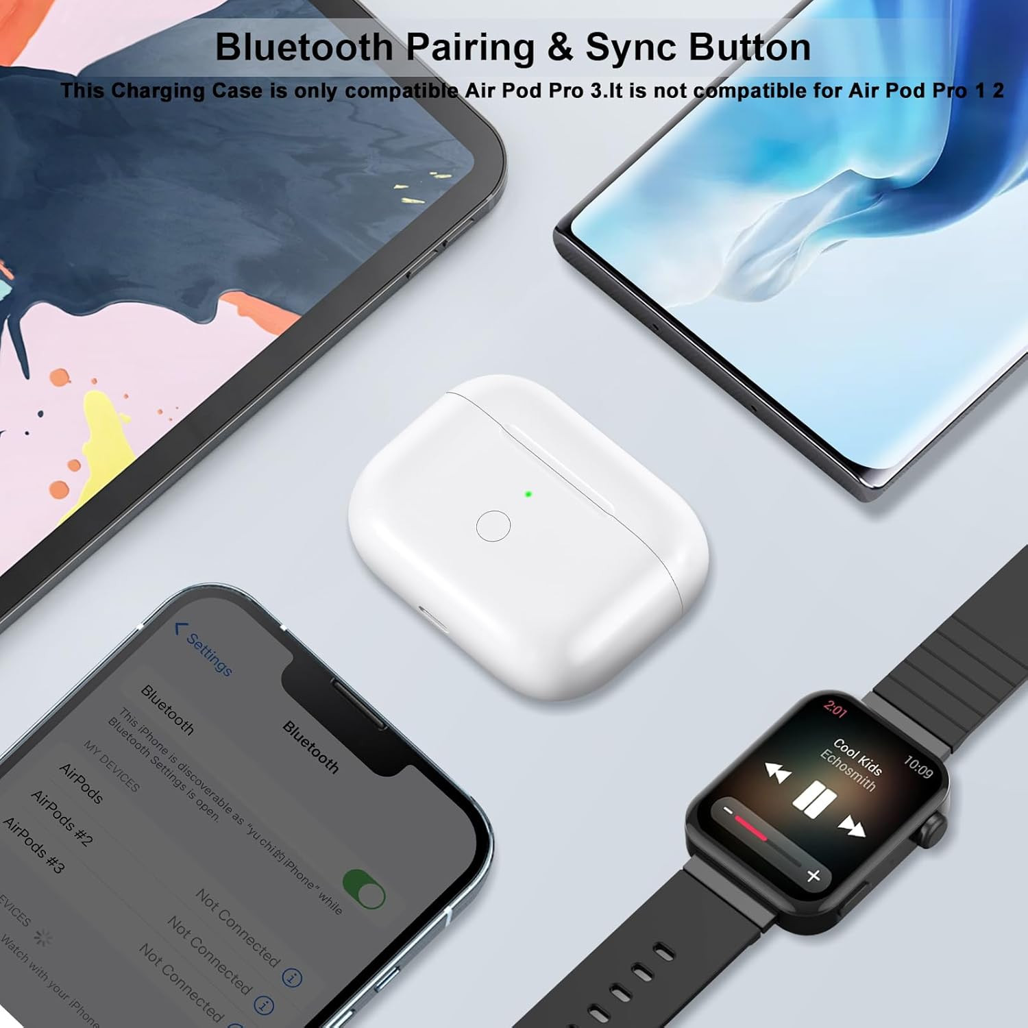 Wireless Charging Case Compatible with Airpod Pro 3, Air Pod Pro 3Rd Generation